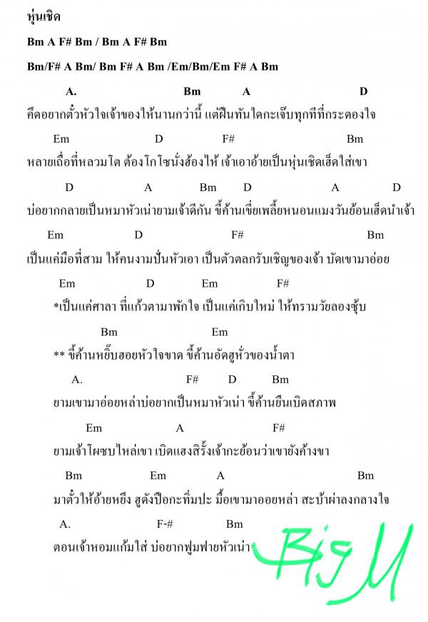 คอร์ดเพลง หุ่นเชิด