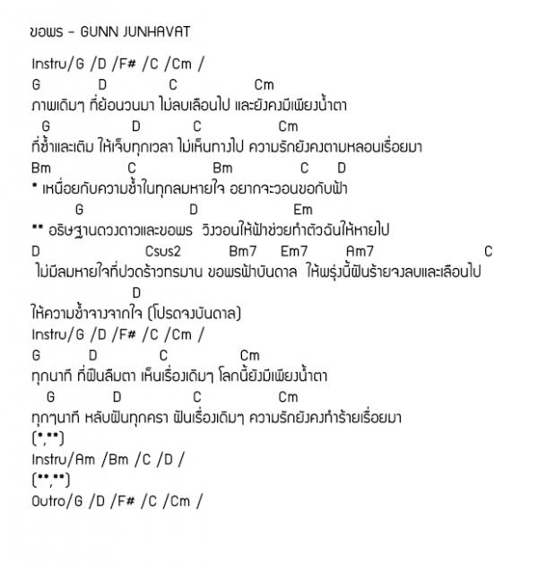 คอร์ดเพลง ขอพร