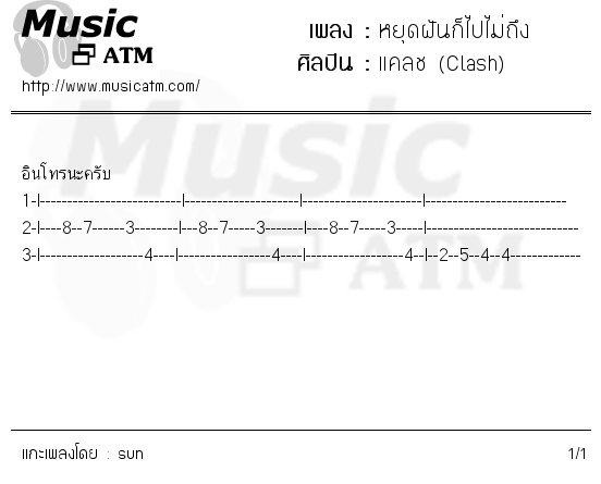 คอร์ดเพลง หยุดฝันก็ไปไม่ถึง