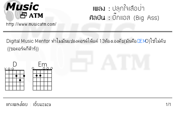 คอร์ดเพลง ปลุกใจเสือป่า