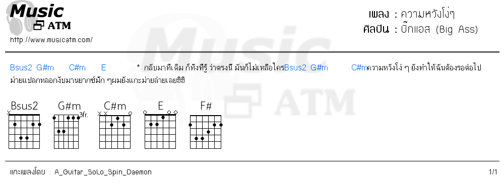 คอร์ดเพลง ความหวังโง่ๆ