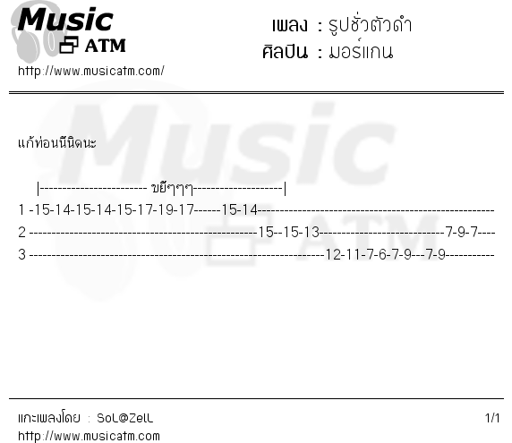 คอร์ดเพลง รูปชั่วตัวดำ