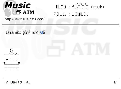 คอร์ดเพลง หน้าใสใส (rock)