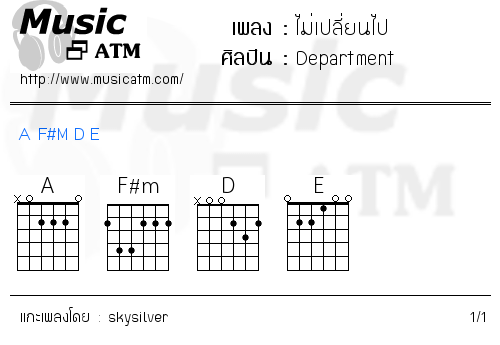 คอร์ดเพลง ไม่เปลี่ยนไป