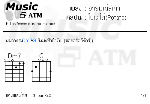 คอร์ดเพลง อารมณ์สีเทา