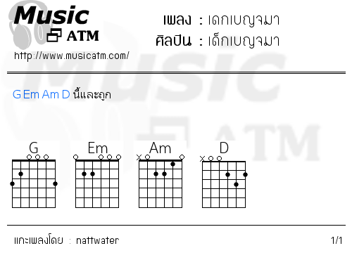 คอร์ดเพลง เดกเบญจมา - เด็กเบญจมา | คอร์ดเพลงใหม่