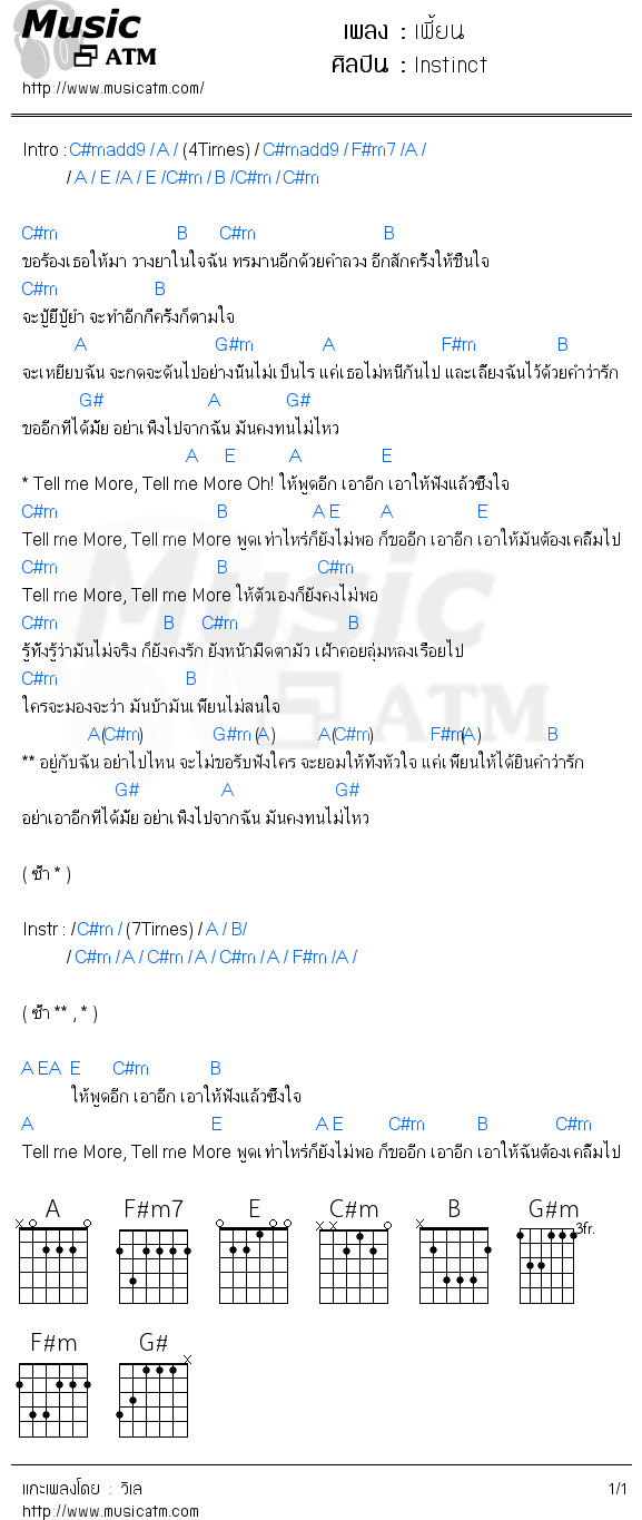 คอร์ดเพลง เพี้ยน