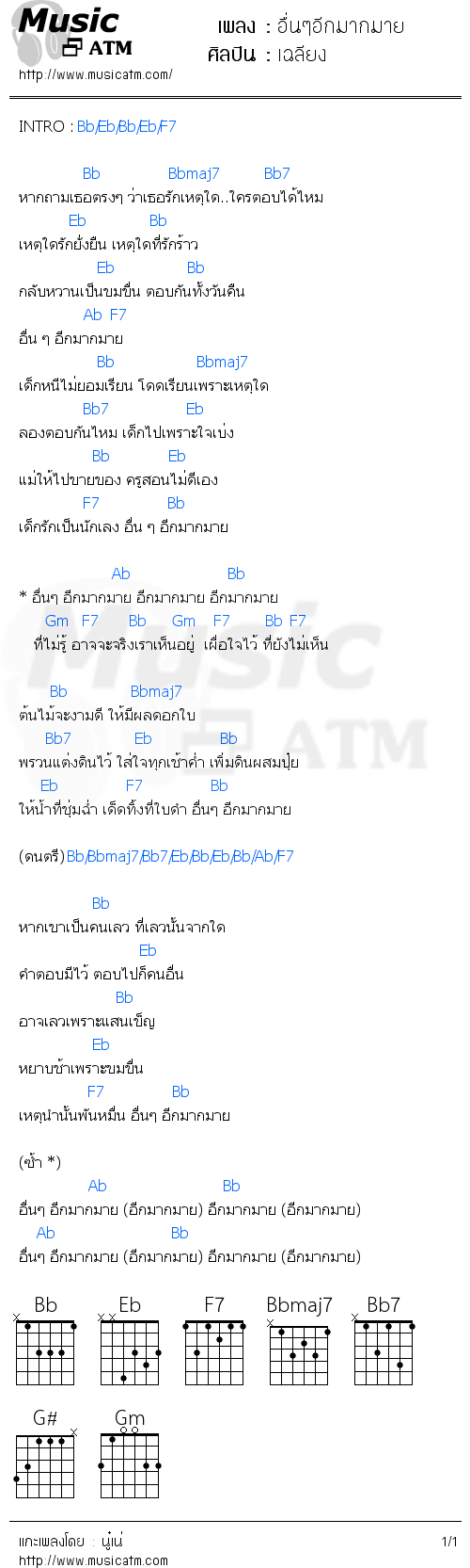 คอร์ดเพลง อื่นๆอีกมากมาย