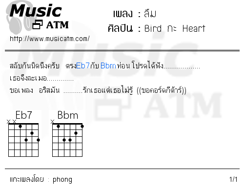 คอร์ดเพลง ลืม