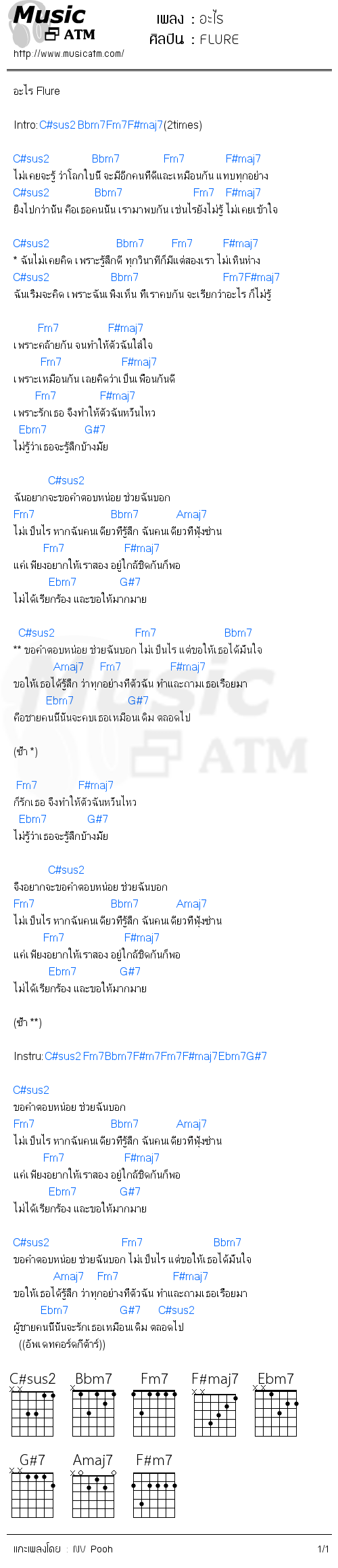 คอร์ดเพลง อะไร