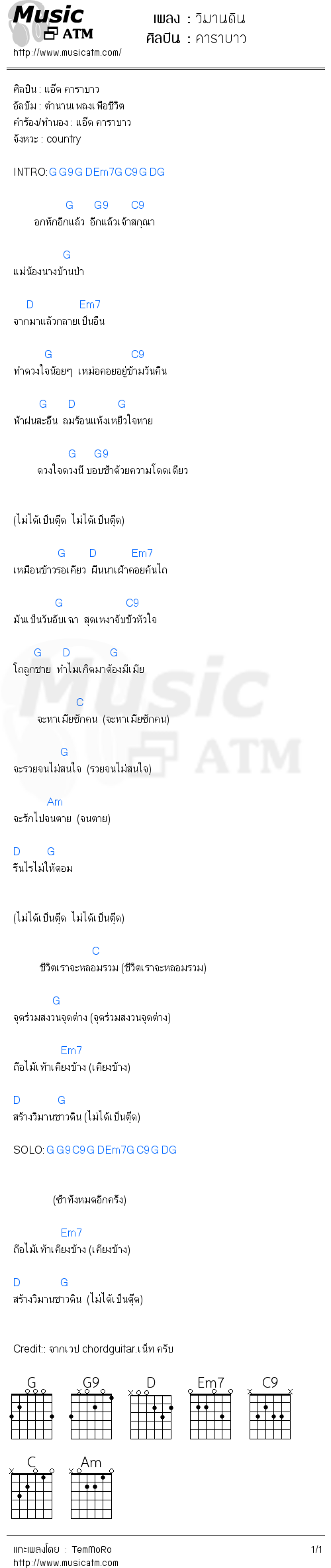 คอร์ดเพลง วิมานดิน