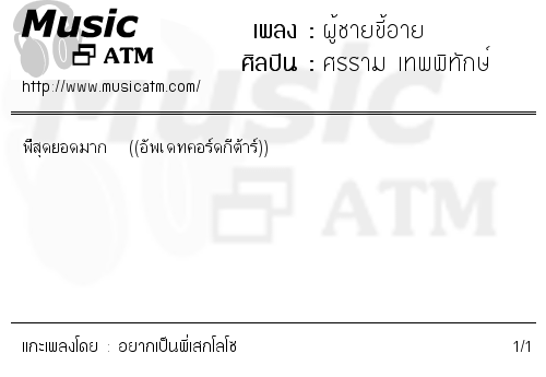 คอร์ดเพลง ผู้ชายขี้อาย