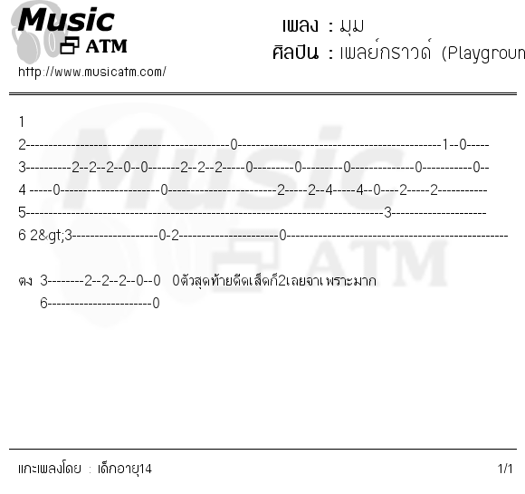 คอร์ดเพลง มุม