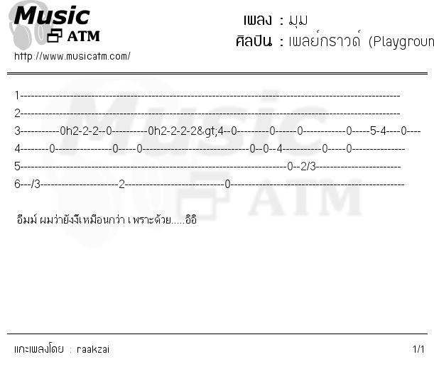 คอร์ดเพลง มุม