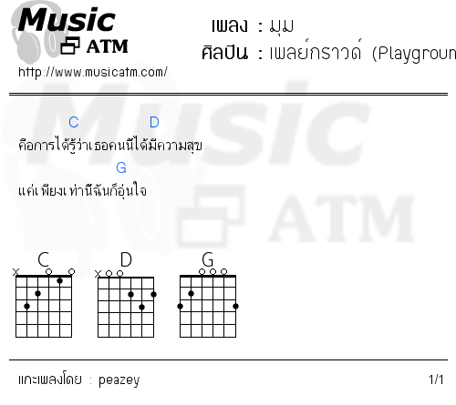 คอร์ดเพลง มุม