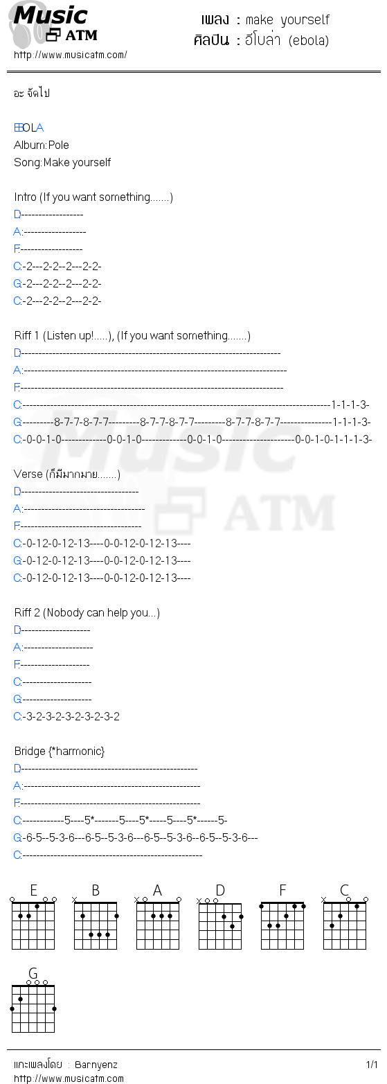 คอร์ดเพลง make yourself