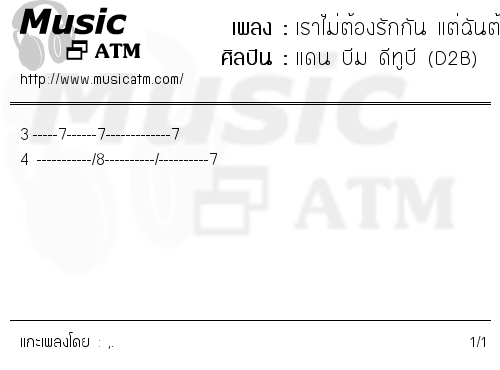 คอร์ดเพลง เราไม่ต้องรักกัน แต่ฉันต้องรักเธอ