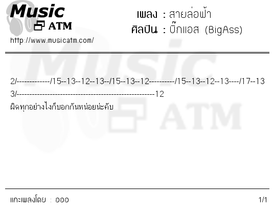 คอร์ดเพลง สายล่อฟ้า
