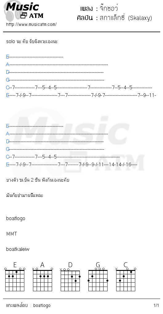 คอร์ดเพลง จิ๊กซอว์