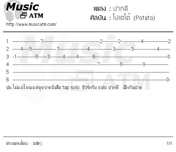 คอร์ดเพลง ปากดี