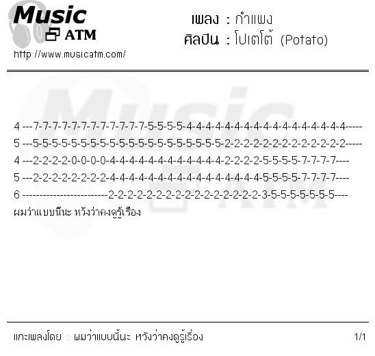 คอร์ดเพลง กำแพง