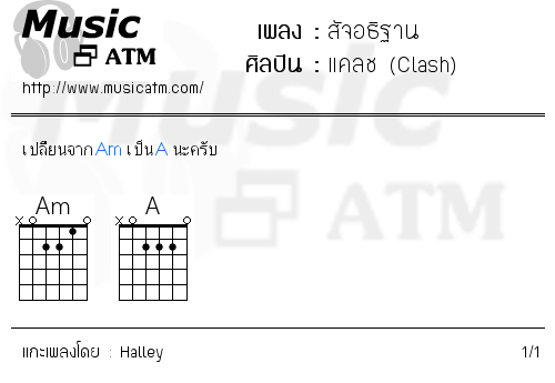 คอร์ดเพลง สัจอธิฐาน