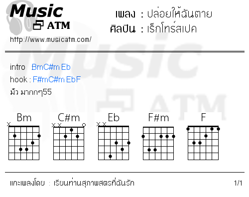 คอร์ดเพลง ปล่อยให้ฉันตาย