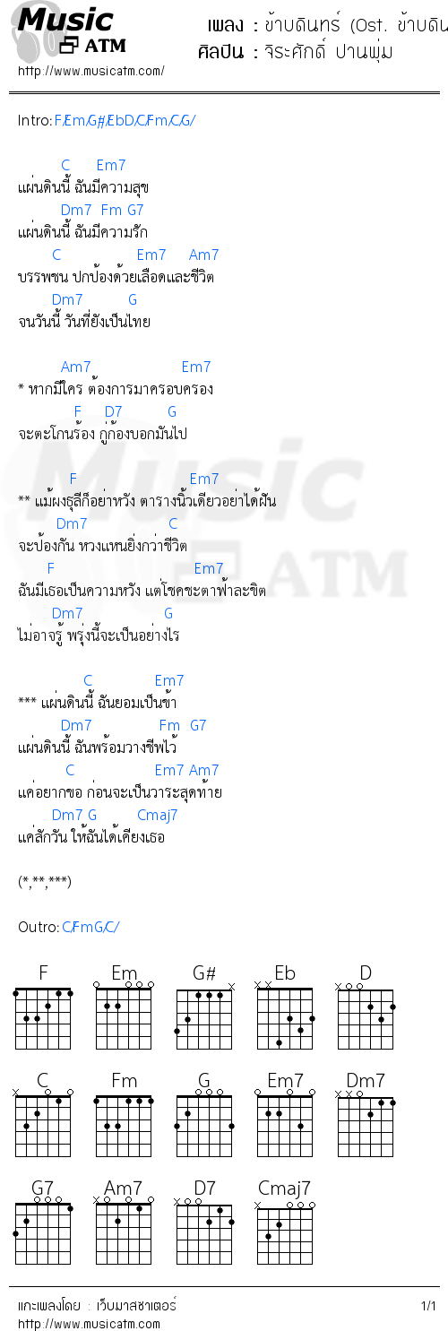 คอร์ดเพลง ข้าบดินทร์ (Ost. ข้าบดินทร์)