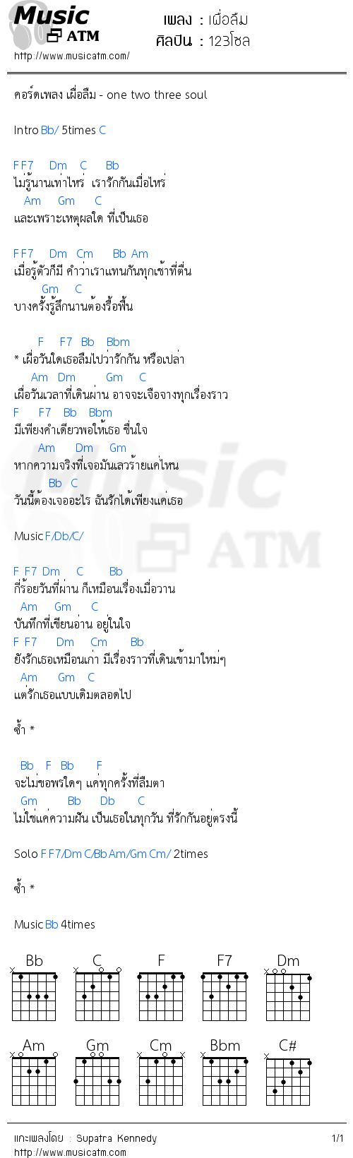 คอร์ดเพลง เผื่อลืม