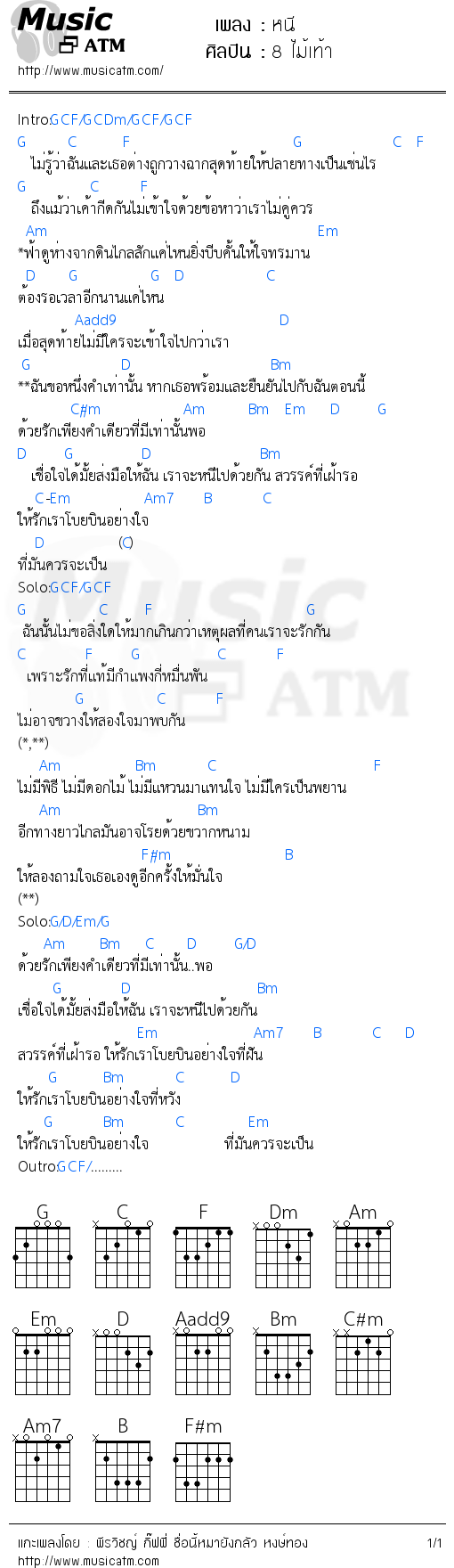 คอร์ดเพลง หนี