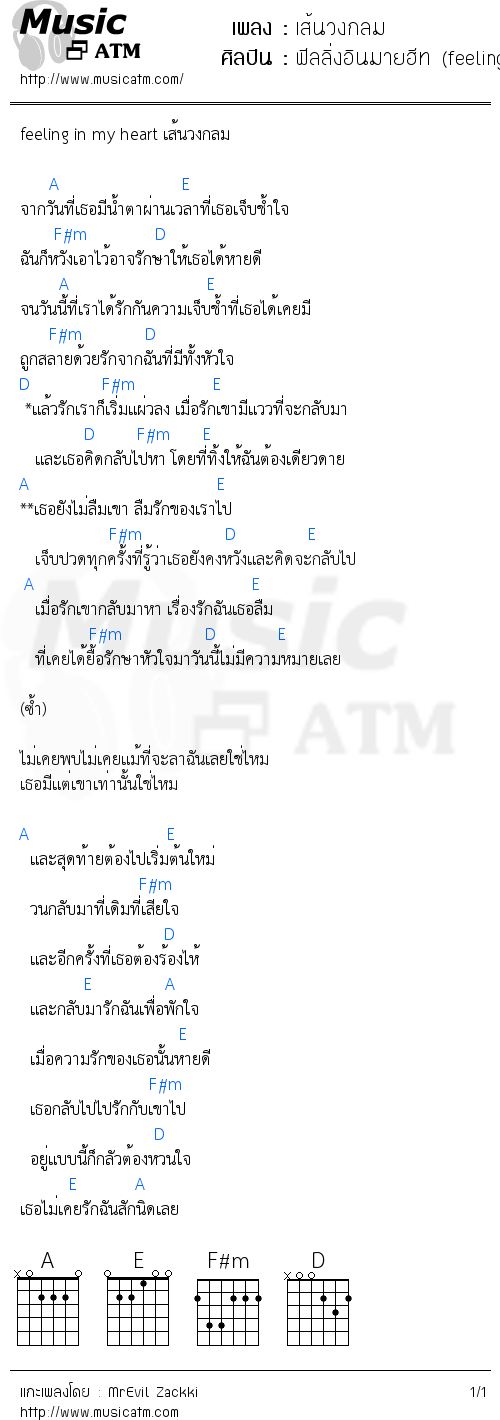 คอร์ดเพลง เส้นวงกลม