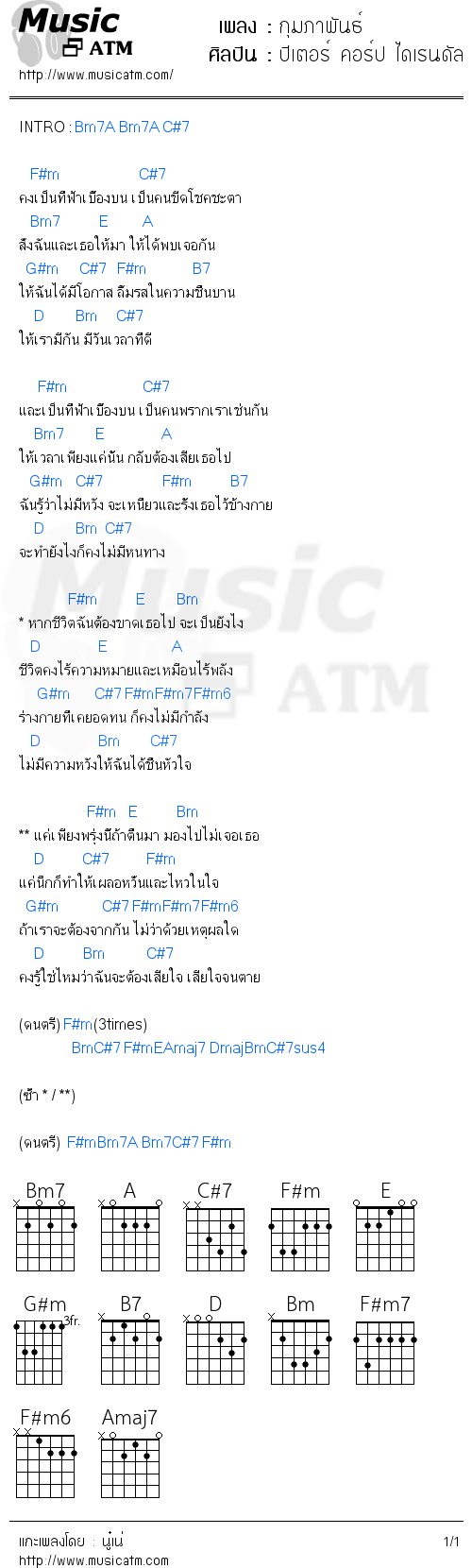 คอร์ดเพลง กุมภาพันธ์