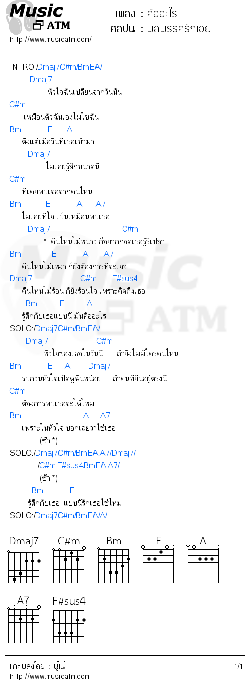 คอร์ดเพลง คืออะไร 